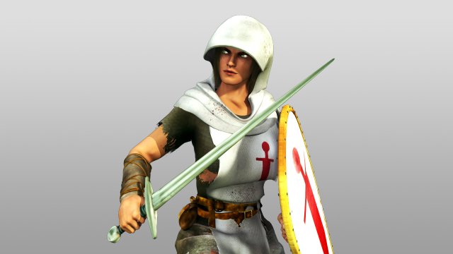 santiago girl warrior xiii century Modelo 3D .c4d .max .obj .3ds .fbx .stl .blend 