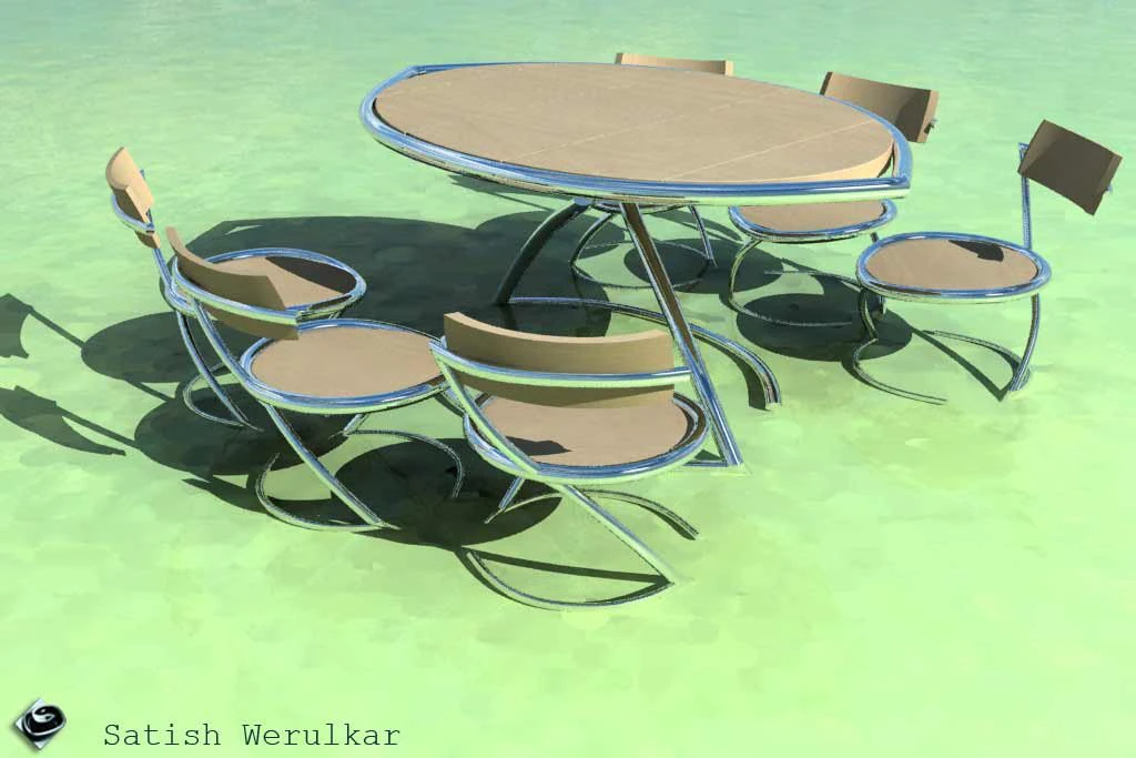 table chair set 3D Model .c4d .max .obj .3ds .fbx .stl .blend