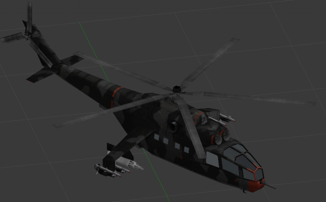 helicopter m124ac 3D Model .c4d .max .obj .3ds .fbx .stl .blend 