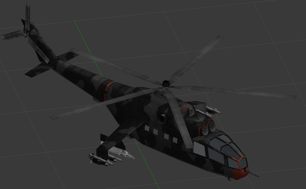 helicopter m124ac 3D Model .c4d .max .obj .3ds .fbx .stl .blend 