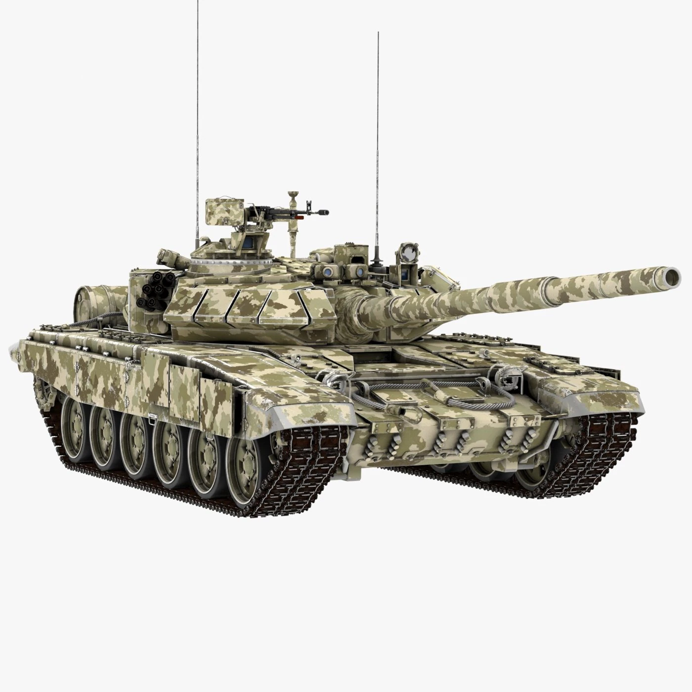 tank t 90 khaki 3D Model .c4d .max .obj .3ds .fbx .stl .blend