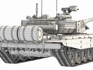 tank t 90 khaki 3D Model