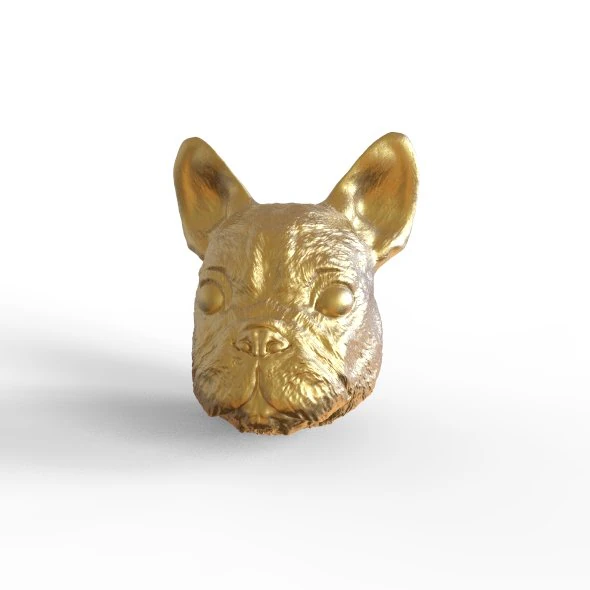 sculpted dog head 3D Model .c4d .max .obj .3ds .fbx .stl .blend