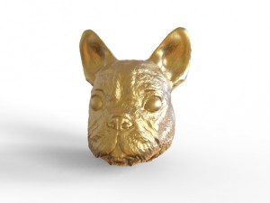 sculpted dog head Modello 3D