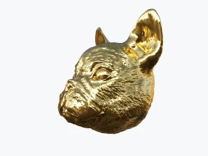 sculpted dog head 3D Model