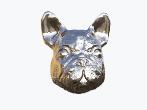 sculpted dog head 3D Model