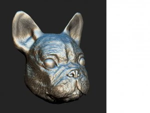 sculpted dog head 3D Model