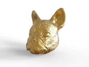 sculpted dog head 3D Model