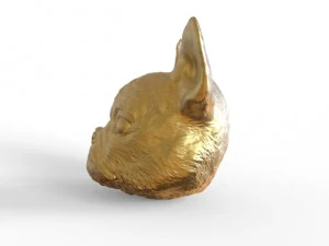 sculpted dog head 3D Model