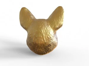 sculpted dog head 3D Model
