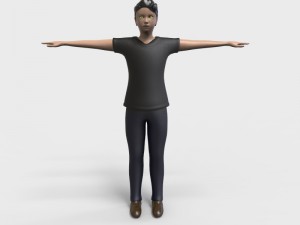 low poly rigged male character Modello 3D