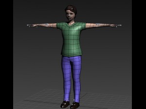 low poly rigged male character 3D-Modell