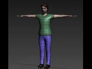 low poly rigged male character 3D Model