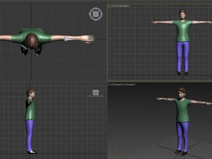 low poly rigged male character 3D Model