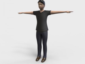 low poly rigged male character 3D-Modell
