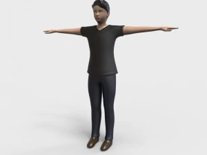 low poly rigged male character 3D Model