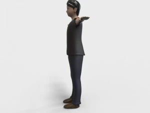 low poly rigged male character 3D Model