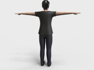 low poly rigged male character 3D Model