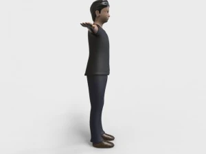 low poly rigged male character 3D Model