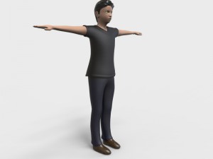 low poly rigged male character 3D-Modell