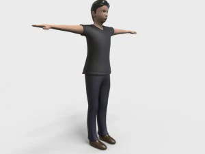 low poly rigged male character 3D Model