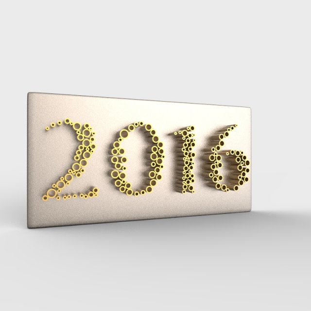 new year 2016 3D Model .c4d .max .obj .3ds .fbx .stl .blend 