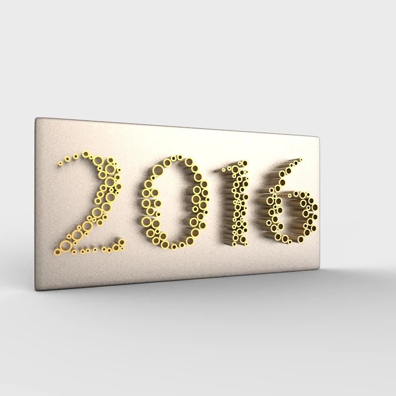 new year 2016 3D Model .c4d .max .obj .3ds .fbx .stl .blend 