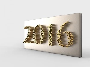 new year 2016 3D Model