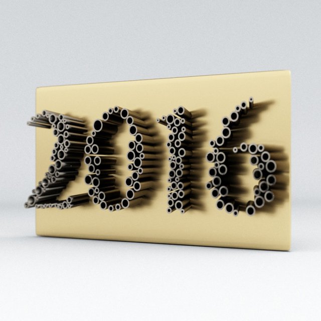 2016 new year 3D Модель .c4d .max .obj .3ds .fbx .stl .blend 
