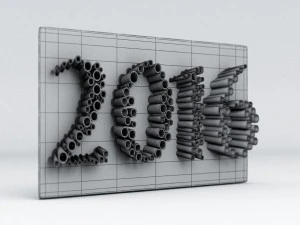2016 new year 3D Model