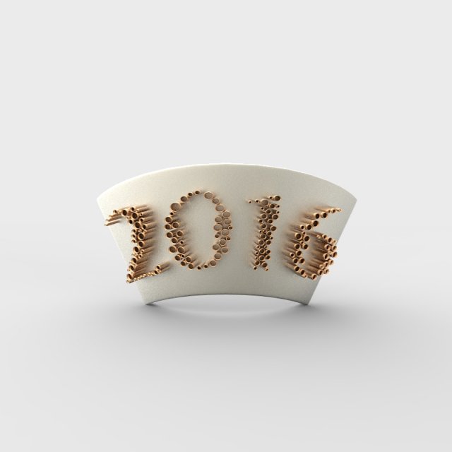 new year 2016 3D Model .c4d .max .obj .3ds .fbx .stl .blend 