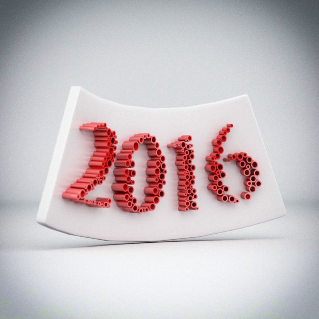 new year 2016 3Dモデル .c4d .max .obj .3ds .fbx .stl .blend 
