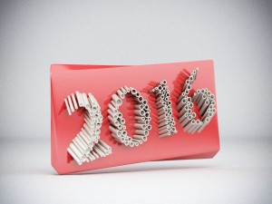 new year 2016 3D मॉडल