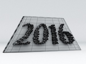new year 2016 3D 모델
