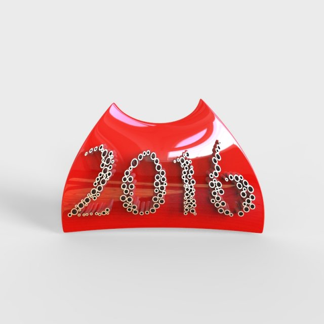 new year 2016 Model 3D .c4d .max .obj .3ds .fbx .stl .blend 