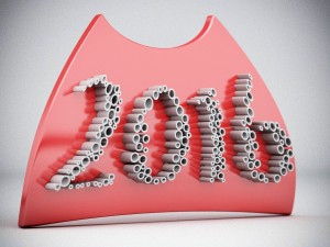 new year 2016 Model 3D