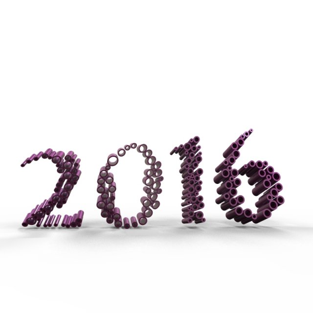 new year 2016 3D Model .c4d .max .obj .3ds .fbx .stl .blend 