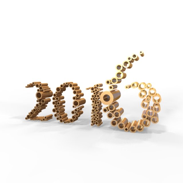 new year 2016 3D Model .c4d .max .obj .3ds .fbx .stl .blend 