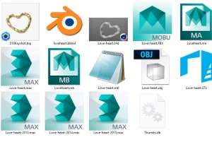 kochane serce Model 3D