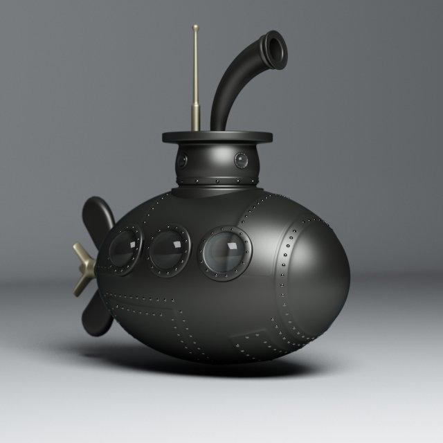 submarine 3D Model .c4d .max .obj .3ds .fbx .stl .blend 