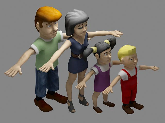 low poly people 3D Model .c4d .max .obj .3ds .fbx .stl .blend 