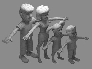 low poly people 3D Model