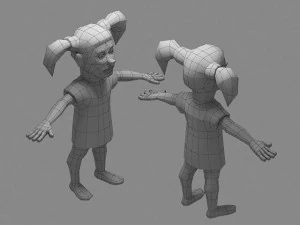 low poly people 3D Model
