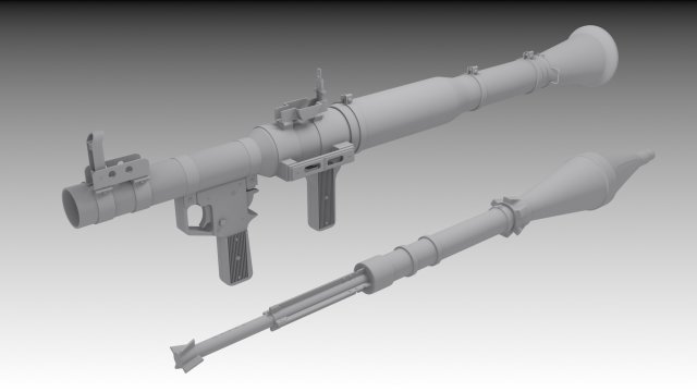 rpg rocket launcher Modello 3D .c4d .max .obj .3ds .fbx .stl .blend 