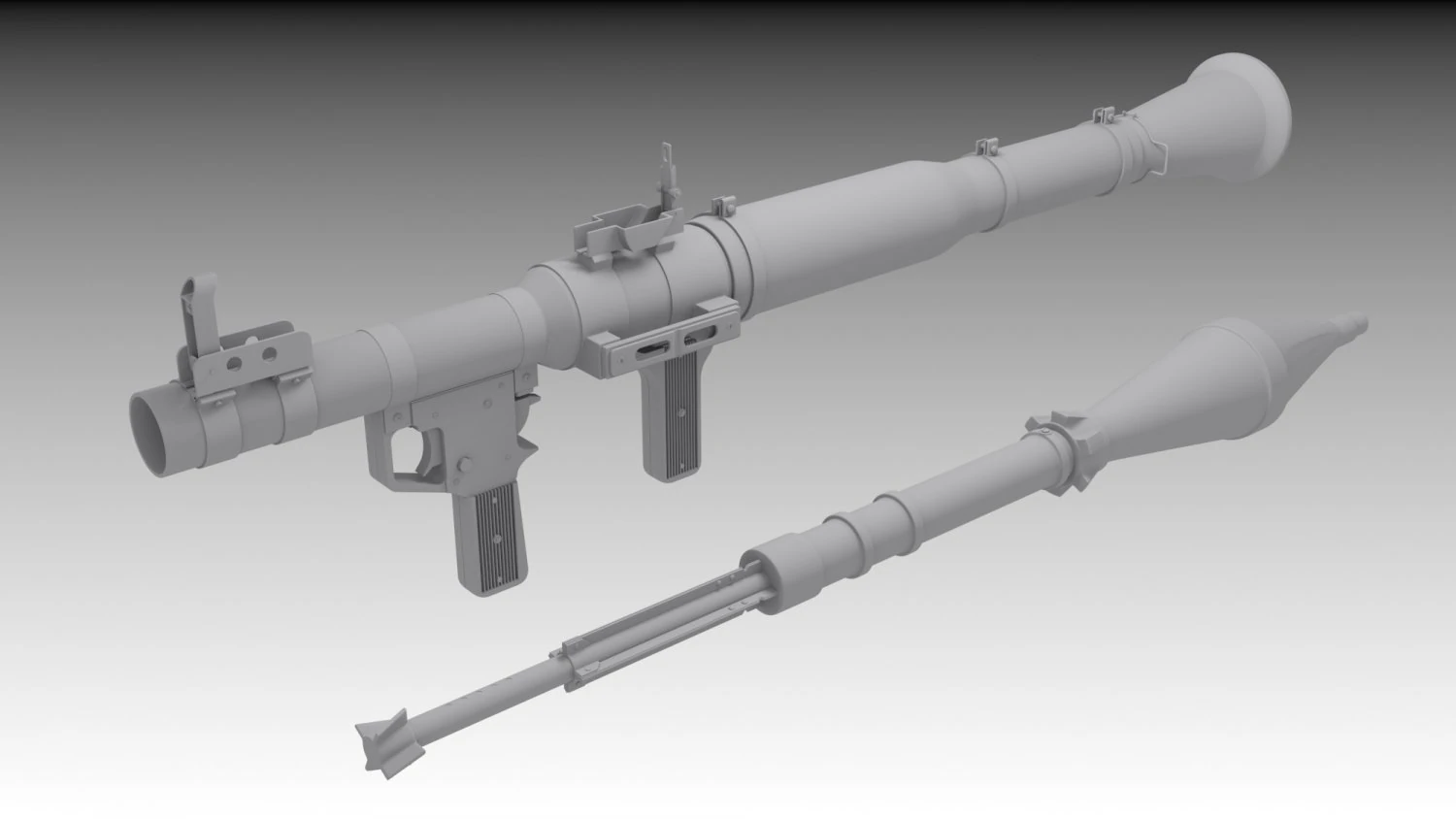 rpg rocket launcher 3D Model .c4d .max .obj .3ds .fbx .stl .blend 