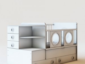 baby bed sets 3D 모델