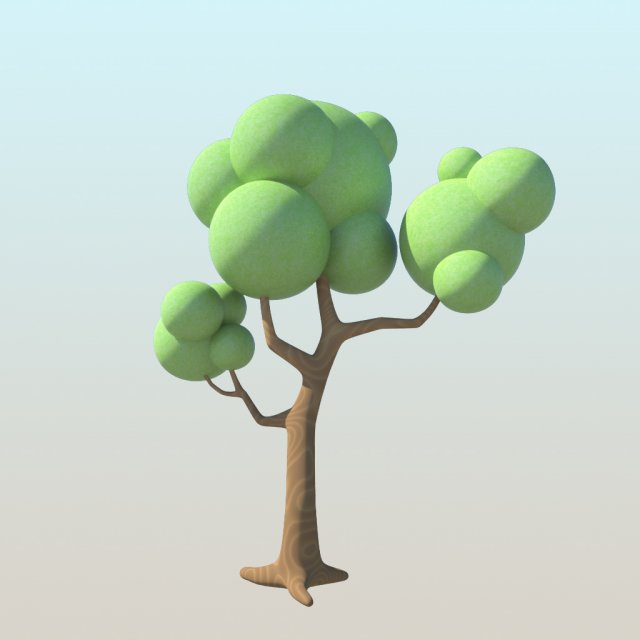 cartoon tree1 3D 모델 .c4d .max .obj .3ds .fbx .stl .blend 