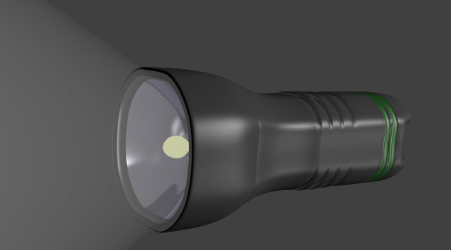 simple flashlight model Modello 3D .c4d .max .obj .3ds .fbx .stl .blend 