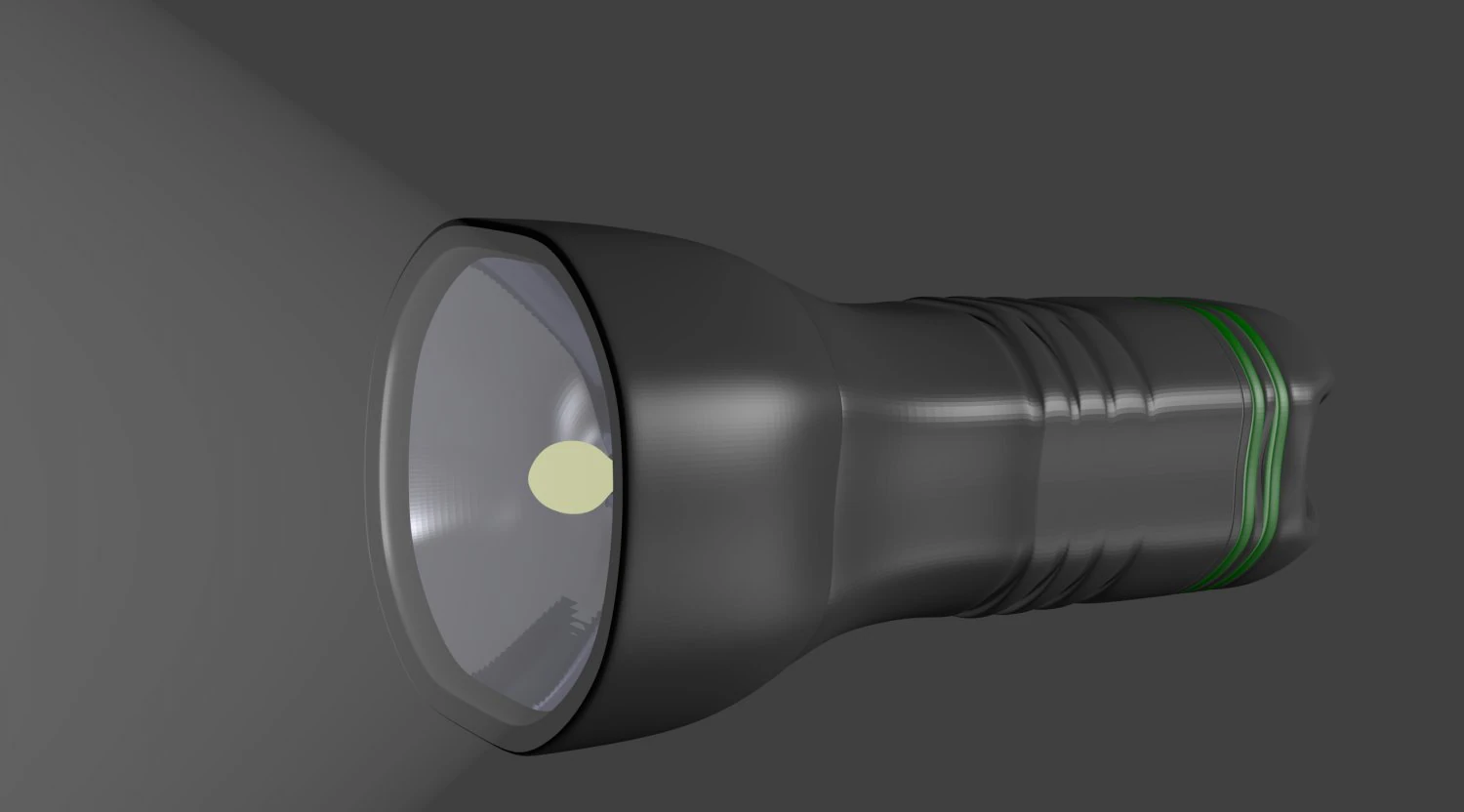 simple flashlight model 3D Model .c4d .max .obj .3ds .fbx .stl .blend 