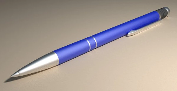 blue promotional ballpen 3D Model .c4d .max .obj .3ds .fbx .stl .blend 